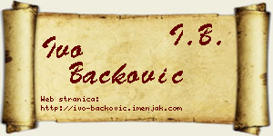 Ivo Backović vizit kartica